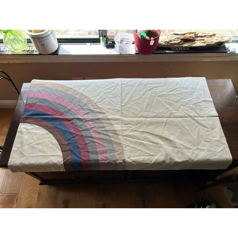 Vintage king size sheet set Wamsutta Tomorrow’s Rainbow Cool Tones 4 pieces